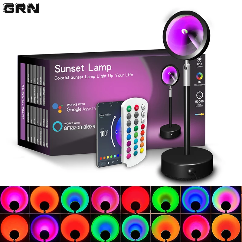 Smart Home Solution - Smart LED Sunset Lamp Colorful Changing