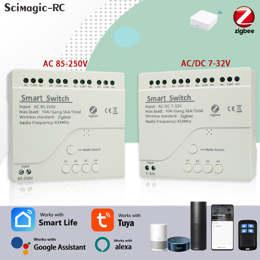 Smart Home Zigbee - 4CH Zigbee Tuya Smart Home Relay