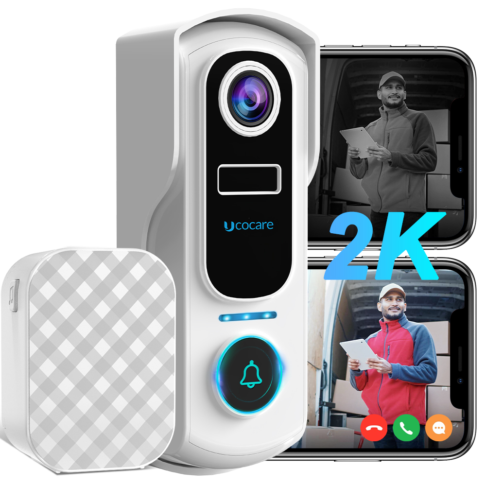 Wifi Doorbell Camera - 2K Video Doorbell Wireless UCOCARE P4