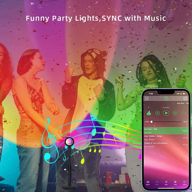 Smart LED Sunset Lamp Colorful - Smart Home Solution review and price